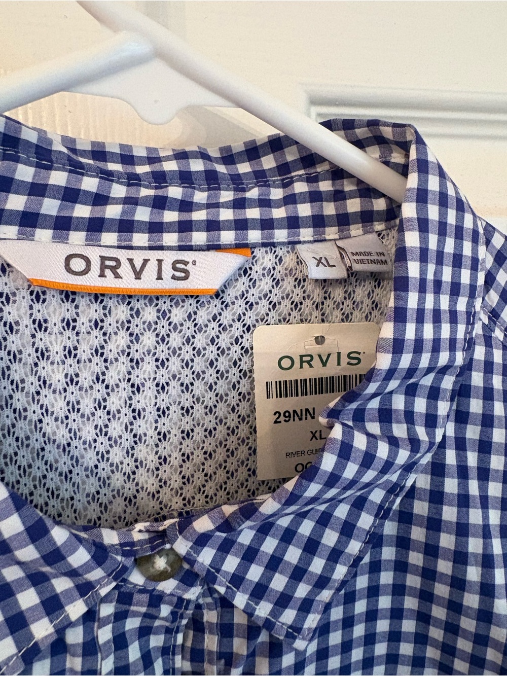 Orvis  Blue Gingham Button-Down Shirt - Picture 2 of 5